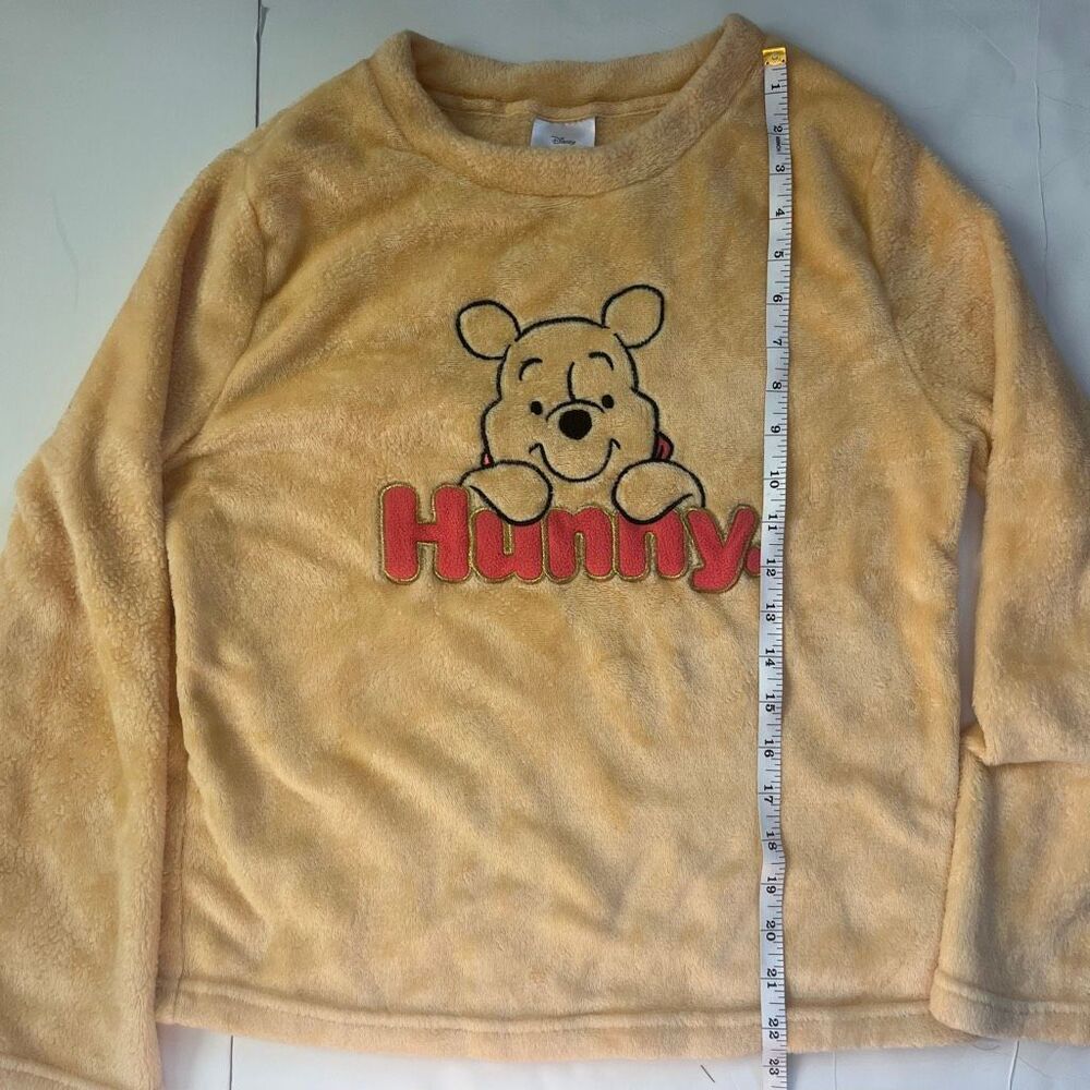 Disney 100 Women's Fleece Winnie The Pooh Hunny Pajama Top Yellow Size Small - Picture 3 of 5